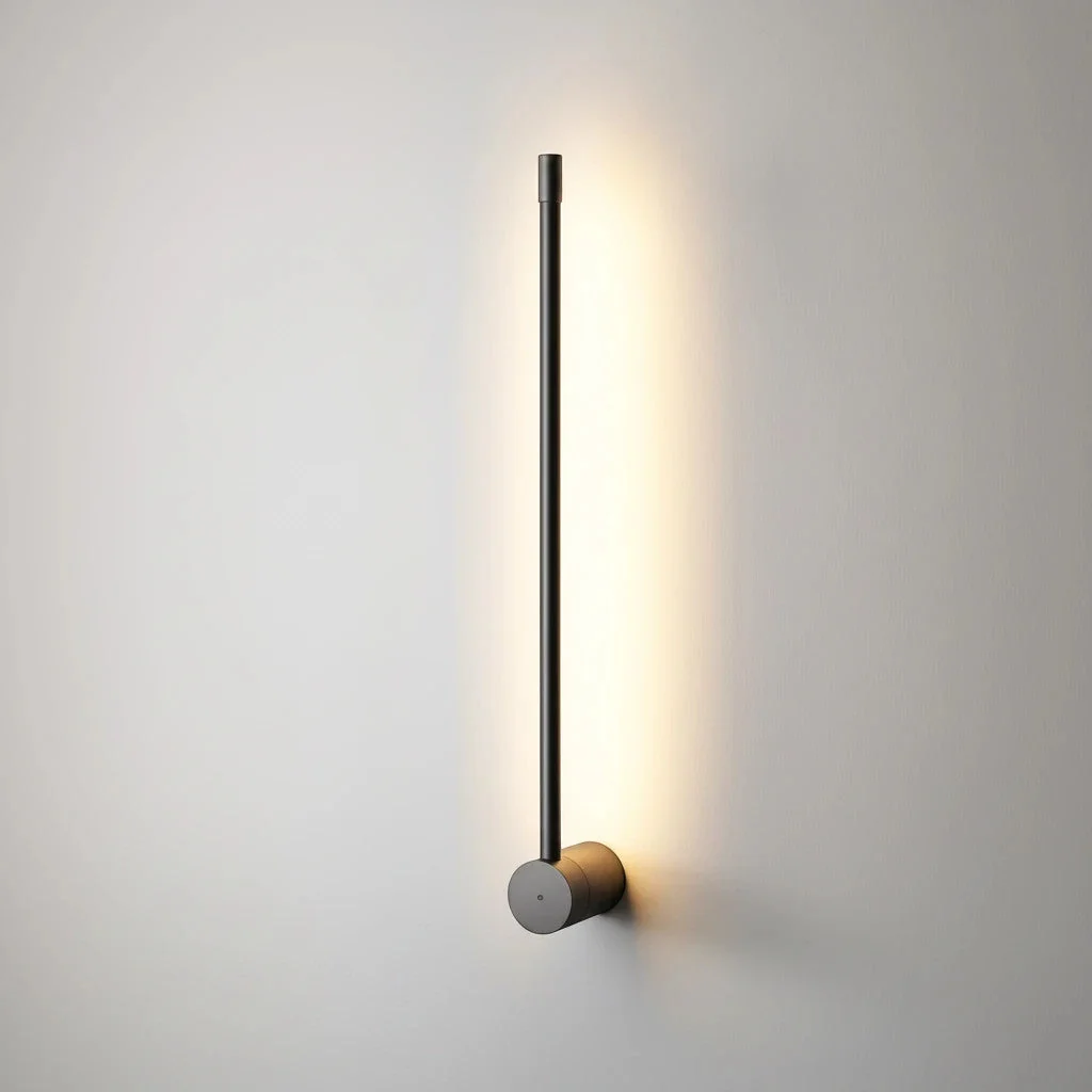Lineær LED vegglampe – slank lyssøyle i sort - Image 7