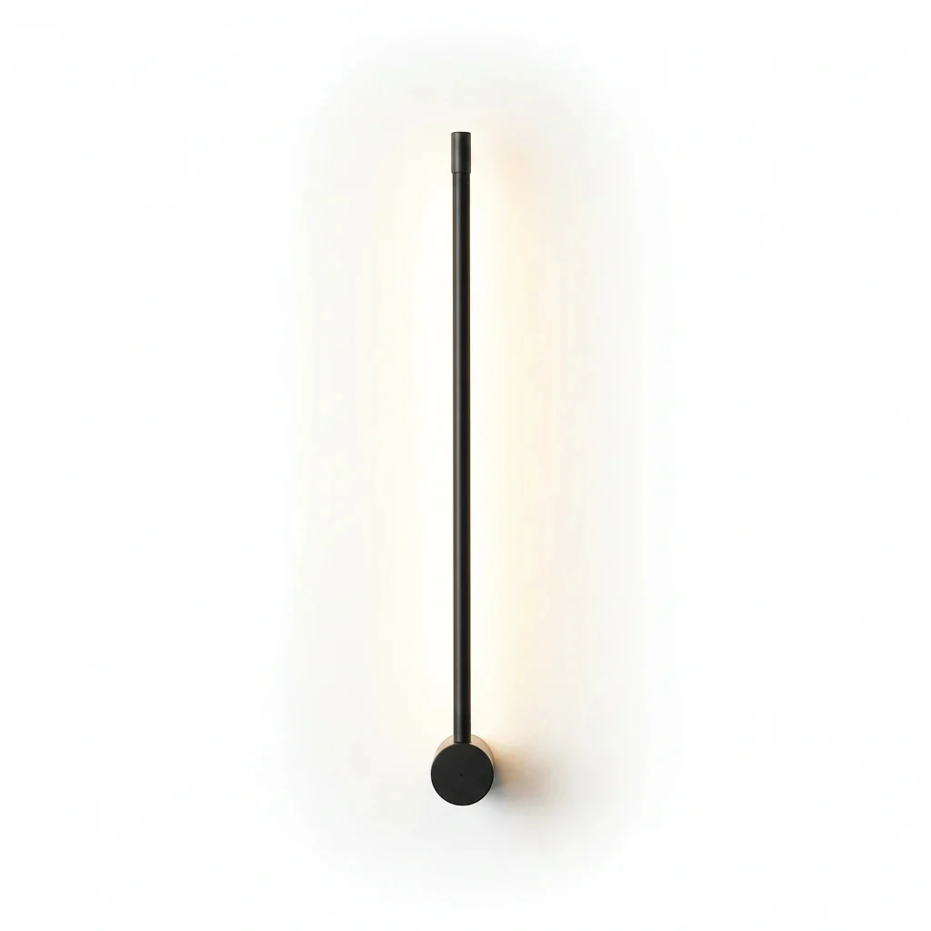 Lineær LED vegglampe – slank lyssøyle i sort - Image 6